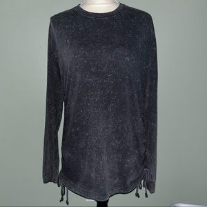 Pink long sleeve shirt extra small black tie detail